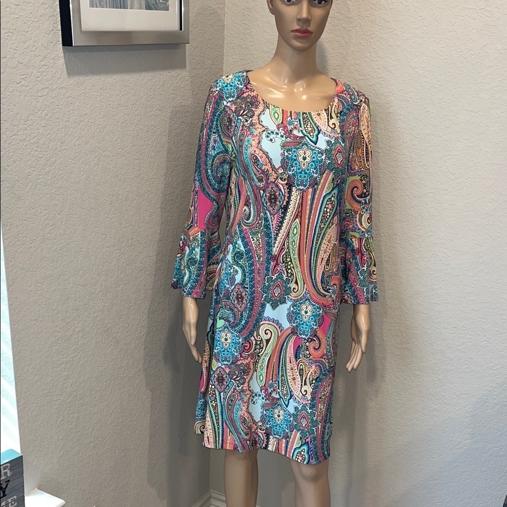 Tommy Hilfiger Multicolor Paisley Long Sleeve Dress